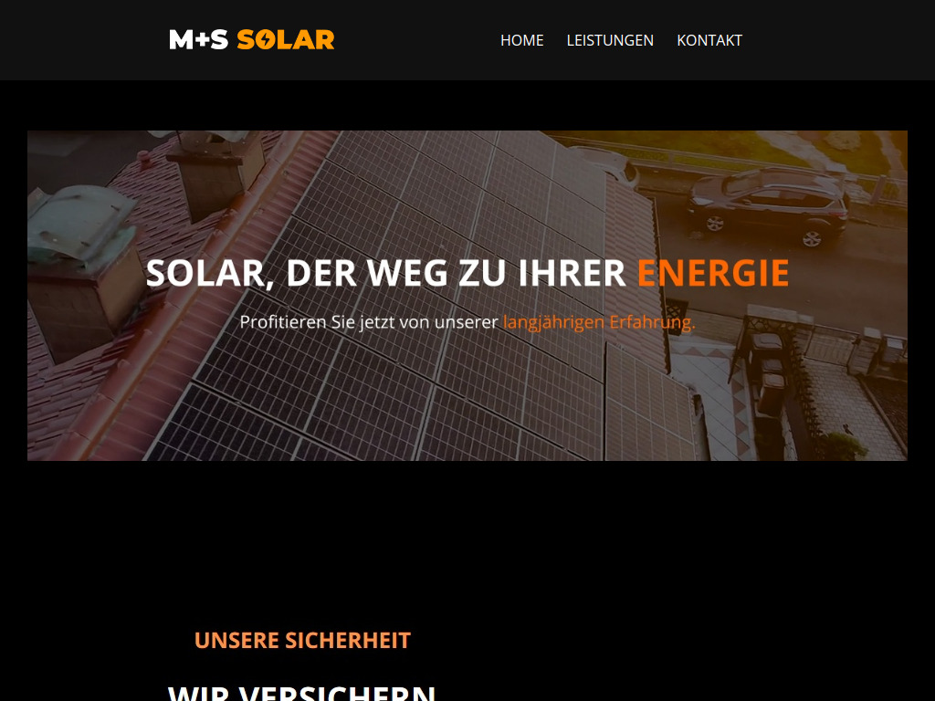 Website von M+S Solar GmbH in Idstein