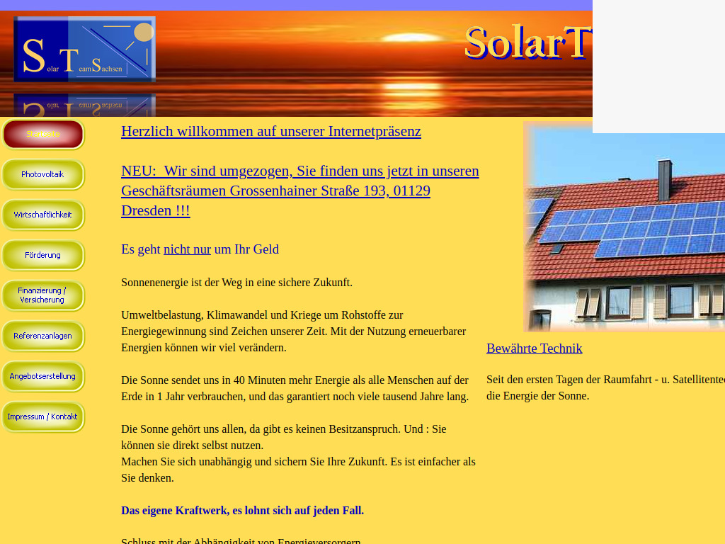Website von SolarTeamSachsen - Ihr kompetenter Partner für erneuerbare Energien in Dresden