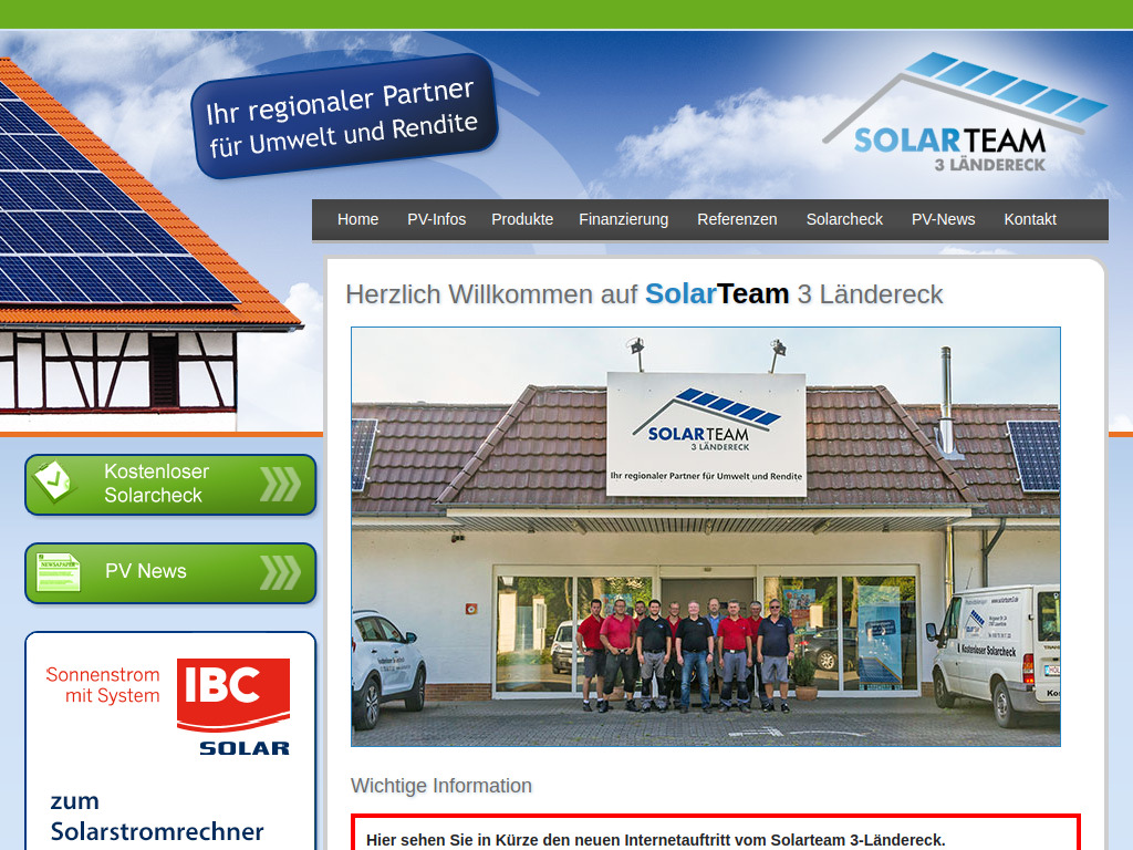 Website von SolarTeam 3-Ländereck in Lauenförde