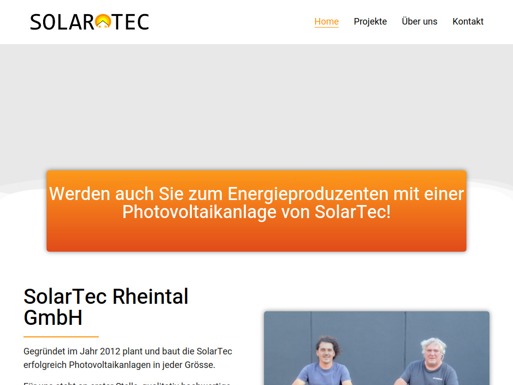 Website von SolarTec Rheintal GmbH in Lienz