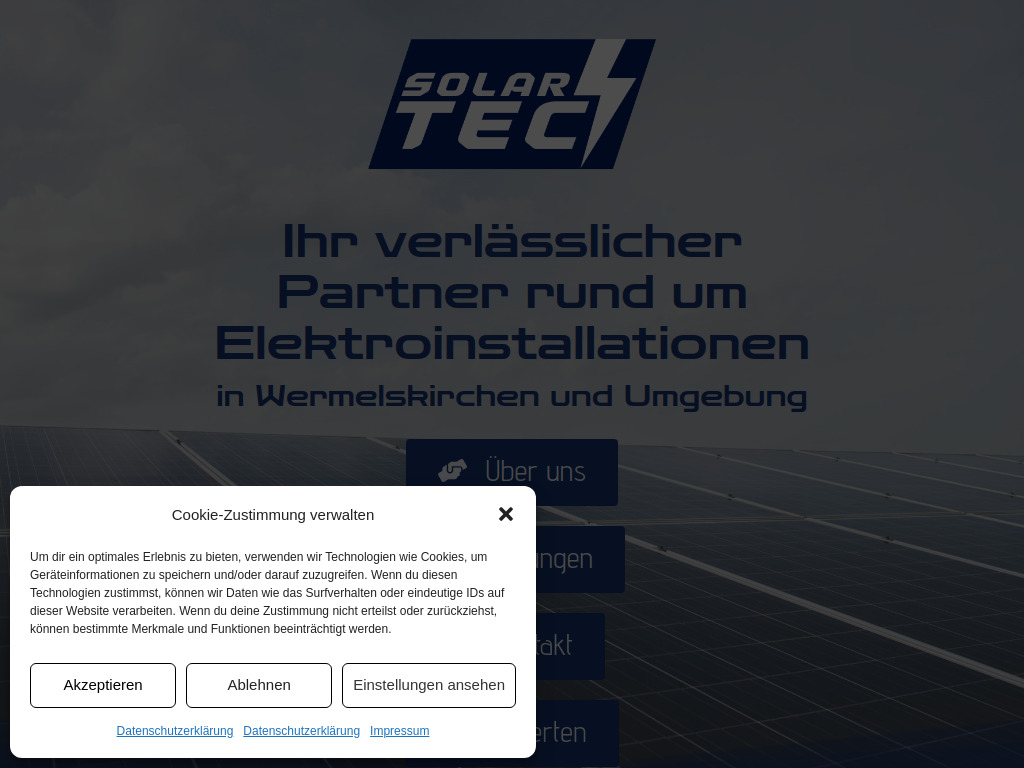 Website von SolarTec Electrics in Wermelskirchen
