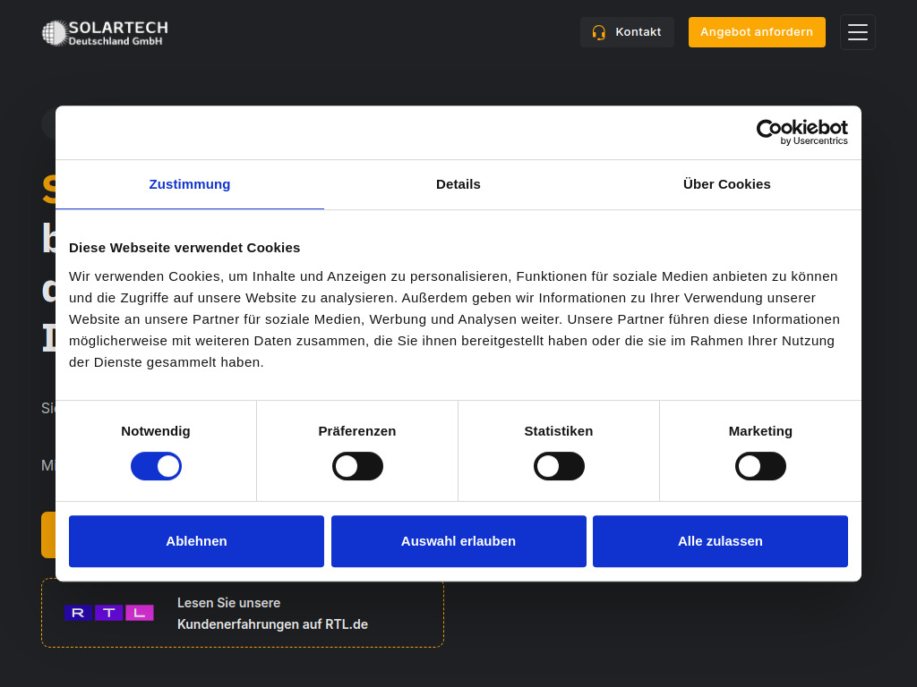 Website von Solar Tech Deu GmbH in Donauwörth