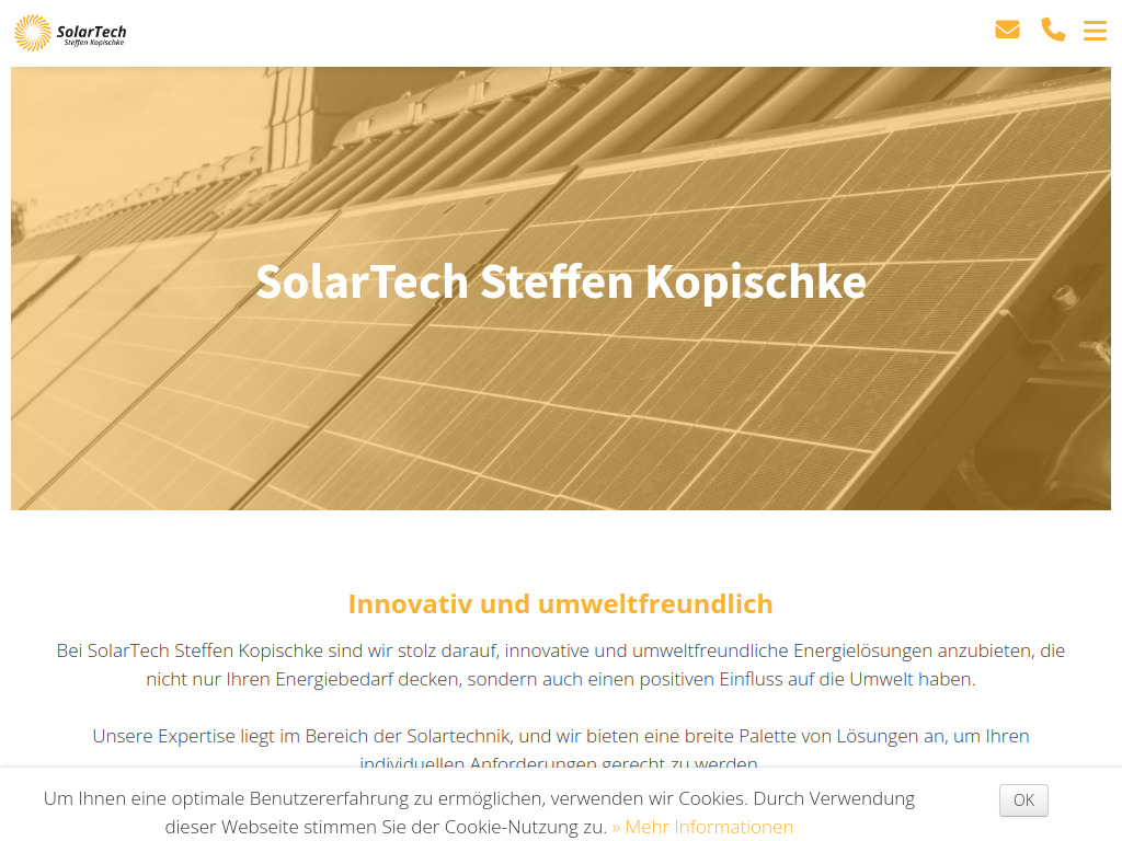 Website von SolarTech Steffen Kopischke in Rorschach