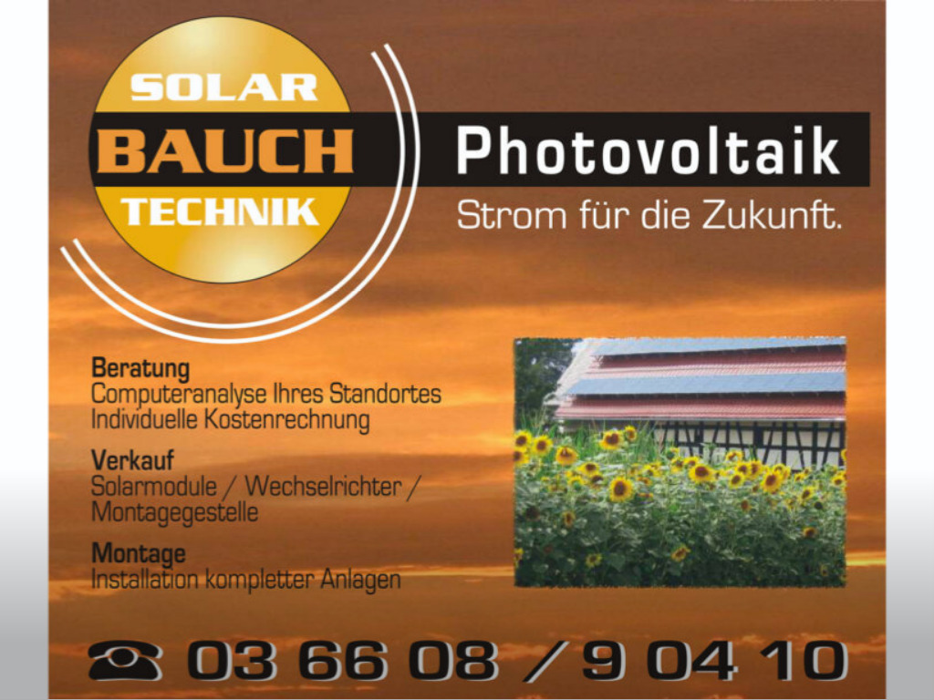 Website von Solartechnik – Thomas Bauch in Braunichswalde