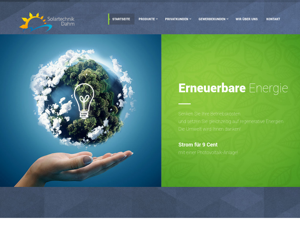 Website von Solartechnik Dahm in Willich