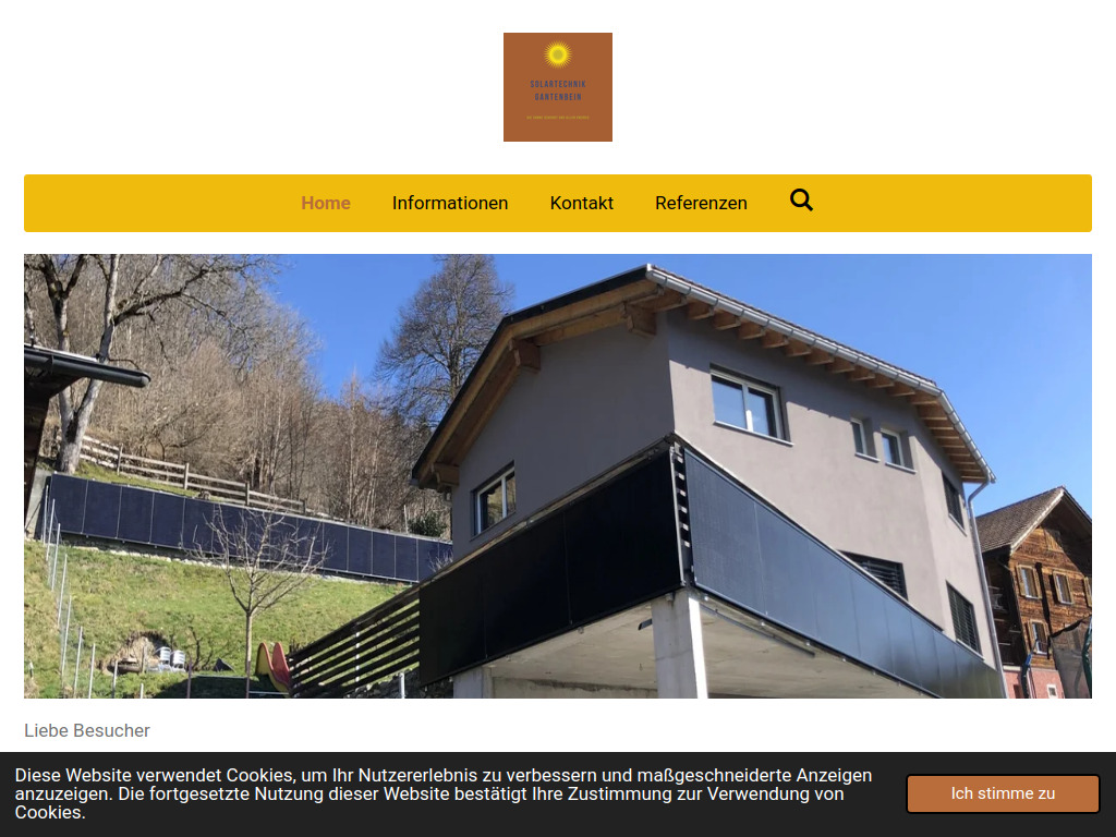Website von Solartechnik Gantenbein in Fanas