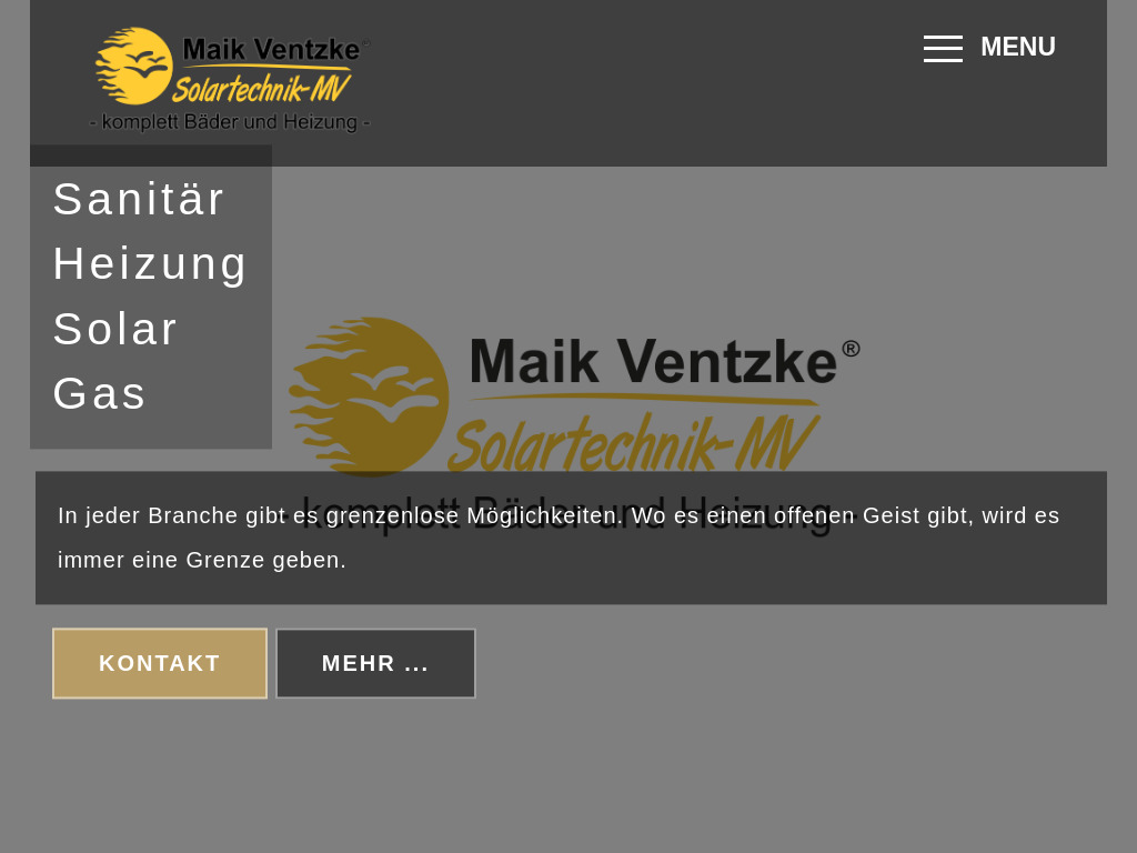 Website von Maik Ventzke Solartechnik MV in Schwerin