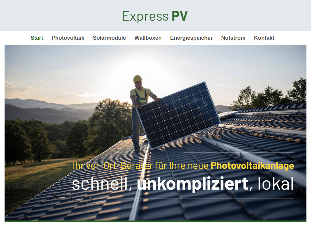 Website von Express PV - Sven Dienst in Stuttgart