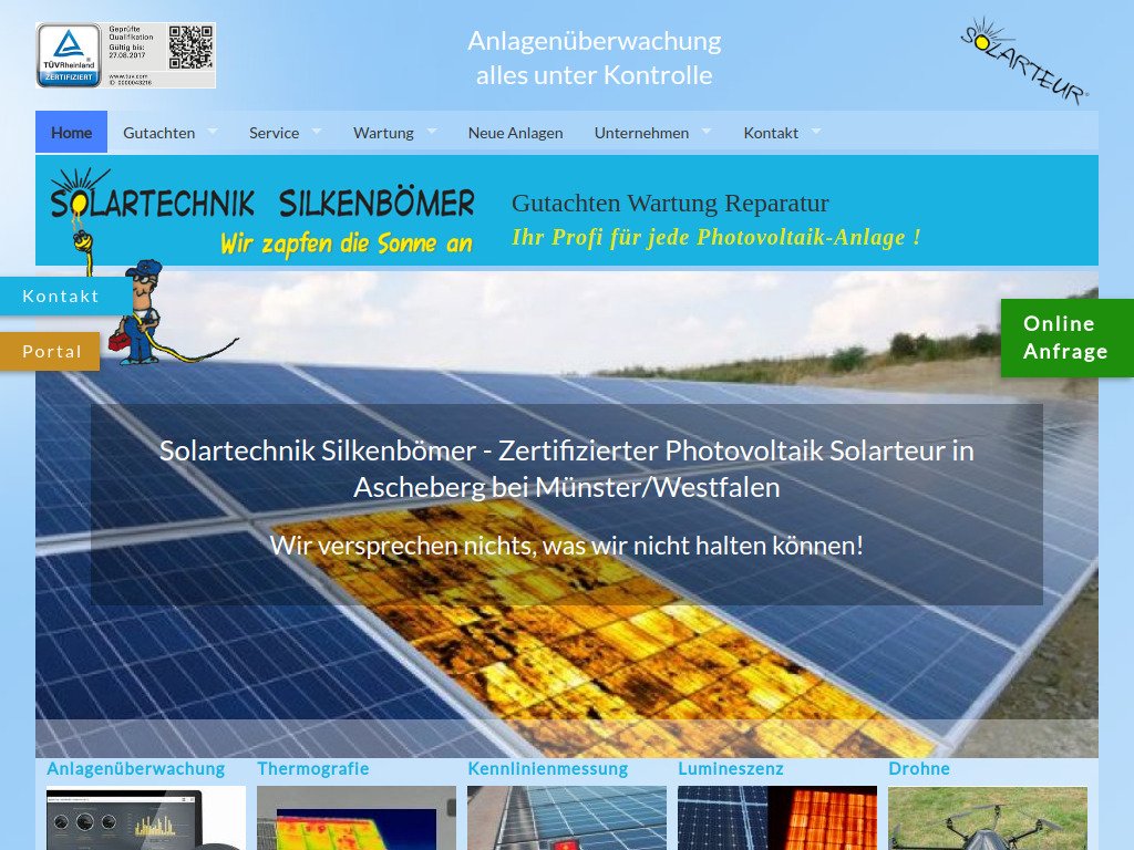 Website von Solartechnik-Silkenbömer in Ascheberg