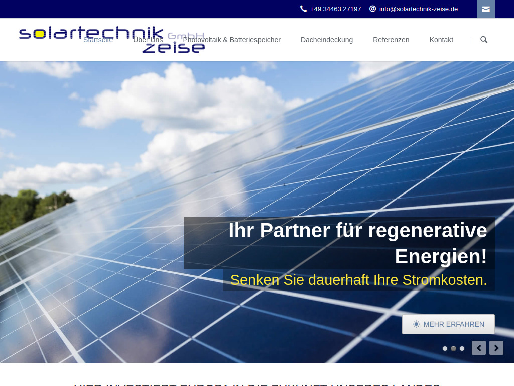 Website von Solartechnik Zeise GmbH