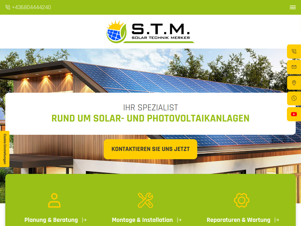 Website von Solar Technik Merker GmbH in Graz