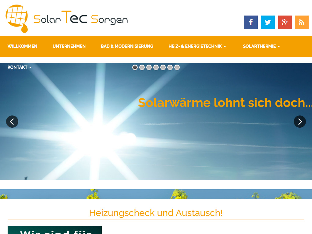 Website von Solar Tec Sorgen in Longuich