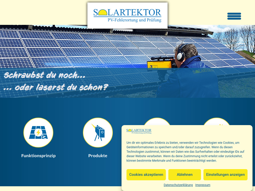 Website von Solartektor GmbH in Harrislee