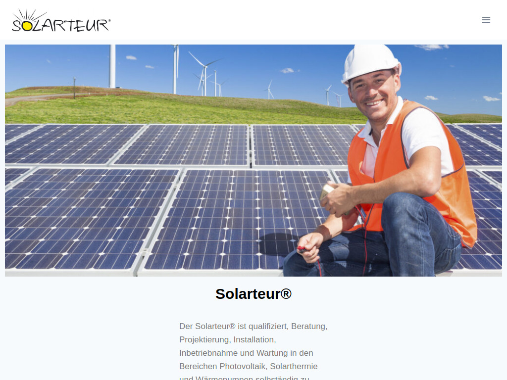 Website von Verein Solarteurschulen Schweiz in Wattwil