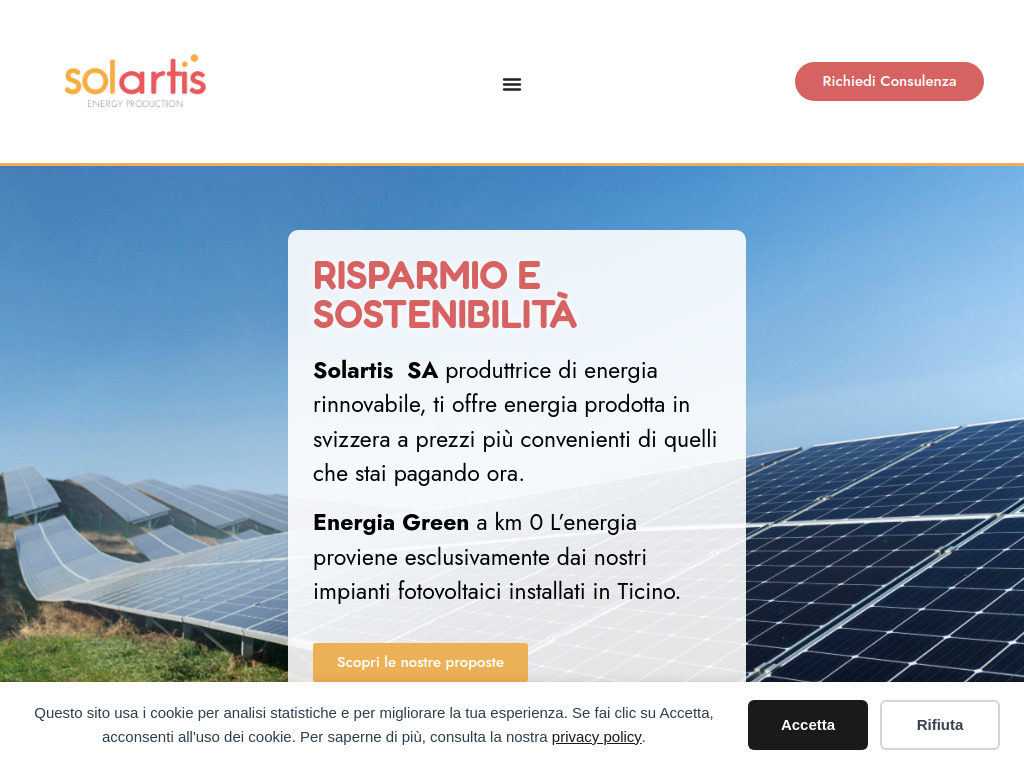 Website von Solartis SA