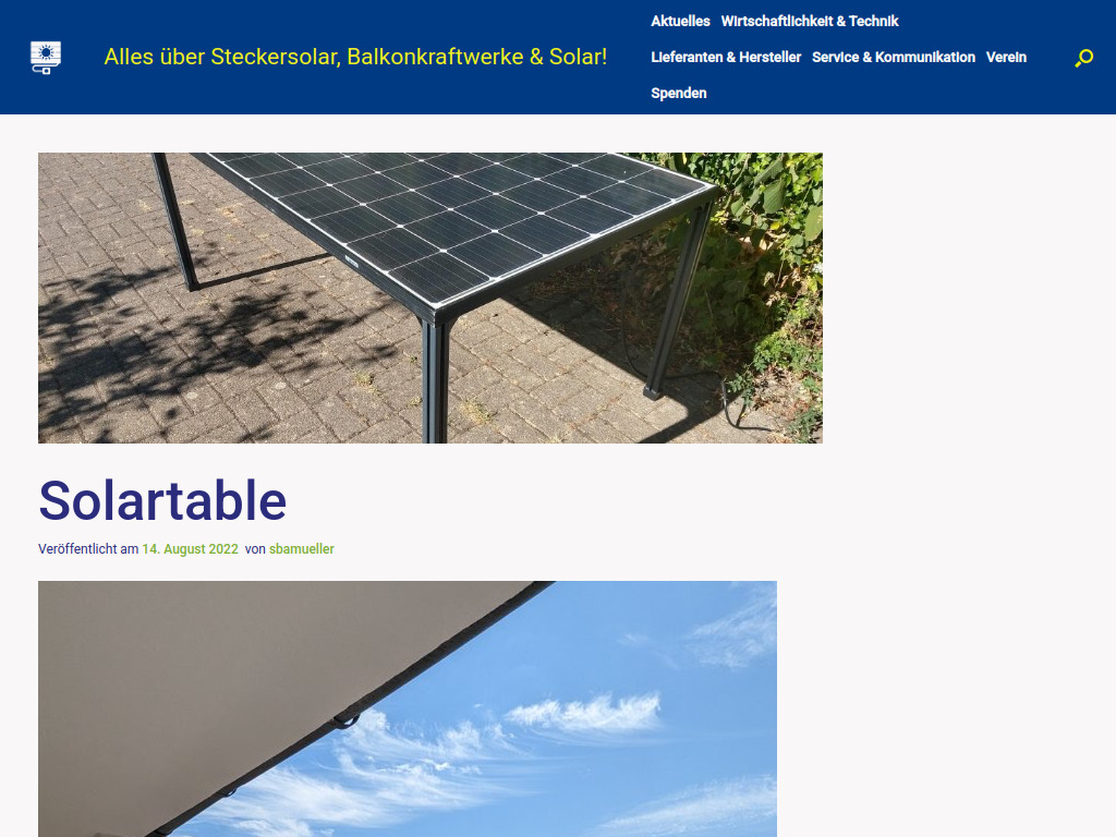 Website von Balkon.Solar e.V. in Freiburg