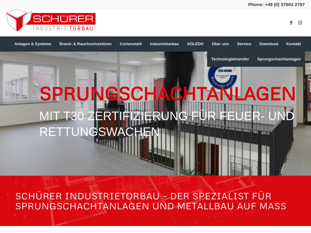 Website von Schürer Industrietorbau GmbH in Wildenfels