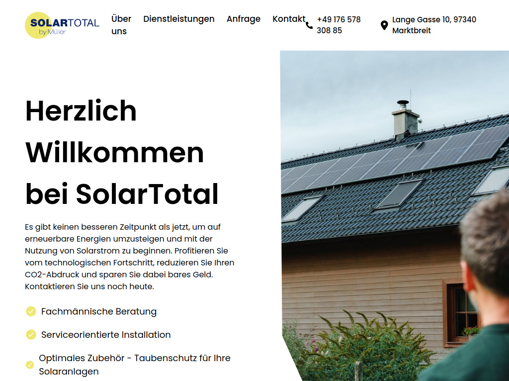 Website von SolarTotal in Marktbreit