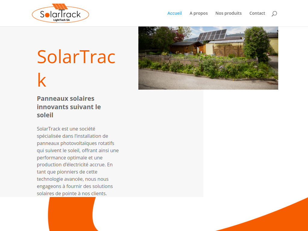 Website von SolarTrack – Light Tech SA in Attalens