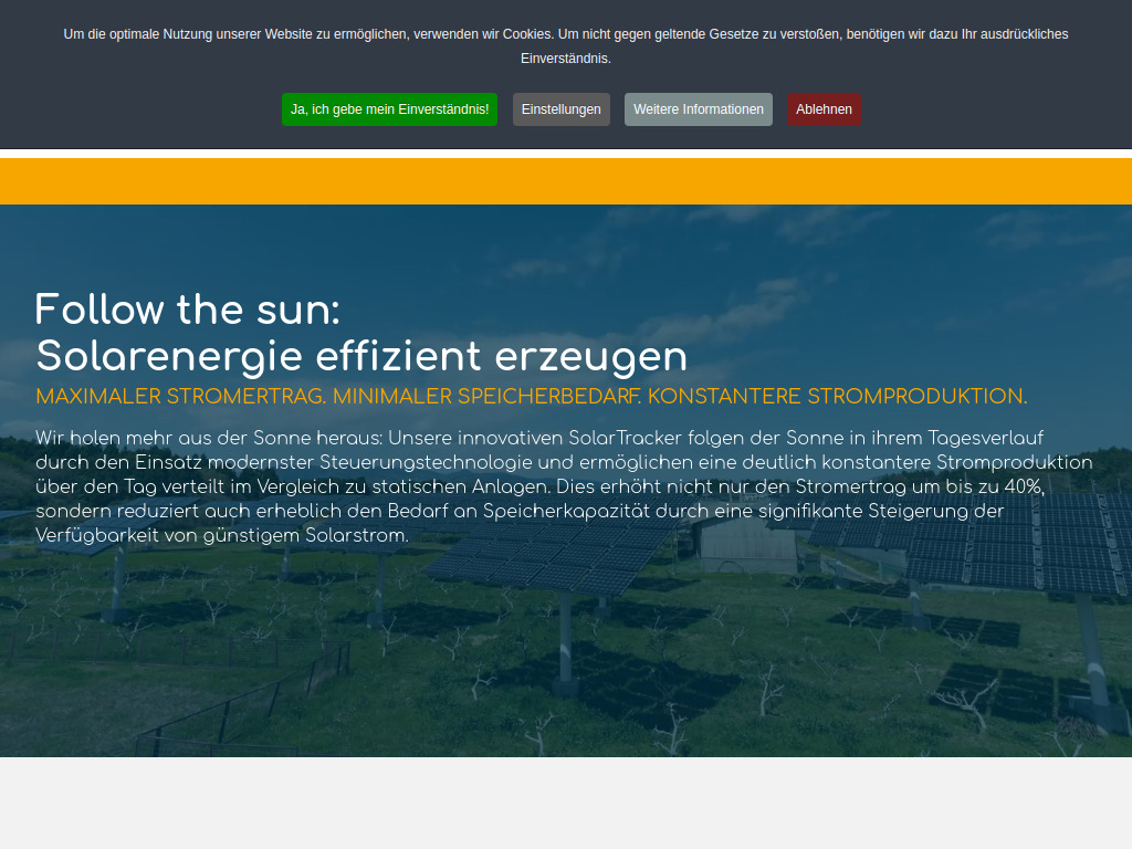 Website von SolarTrack Systeme GmbH in Quakenbrück