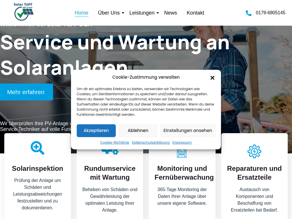 Website von Solar Tüff DEK GmbH in München