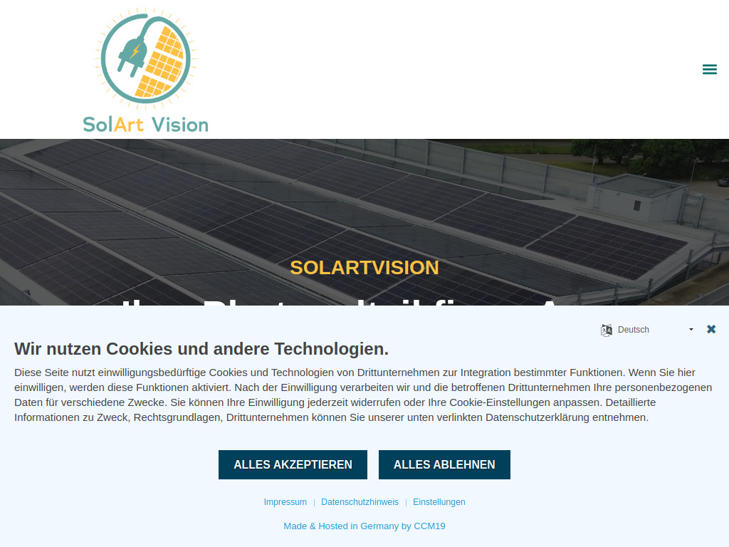 Website von solArt Vision in Düsseldorf