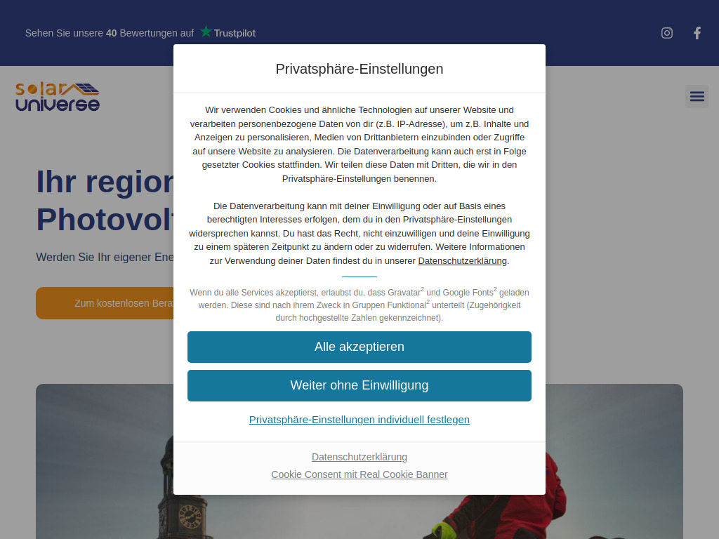 Website von SolarUniverse GmbH in Reinbek