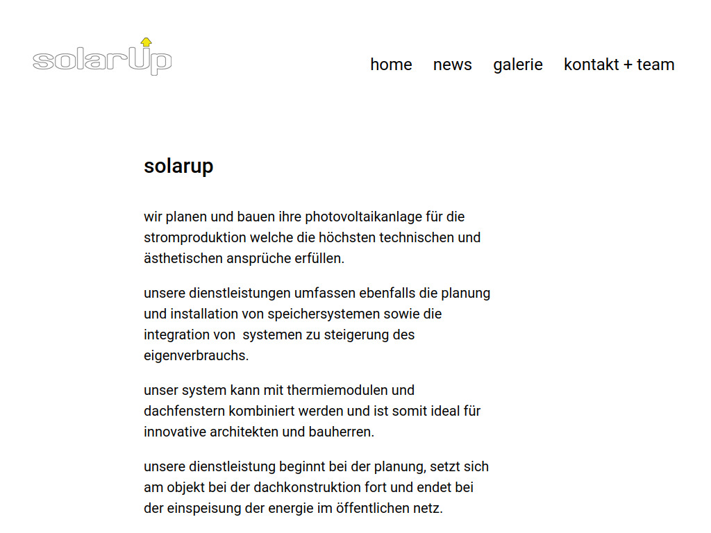 Website von solarUp energie GmbH