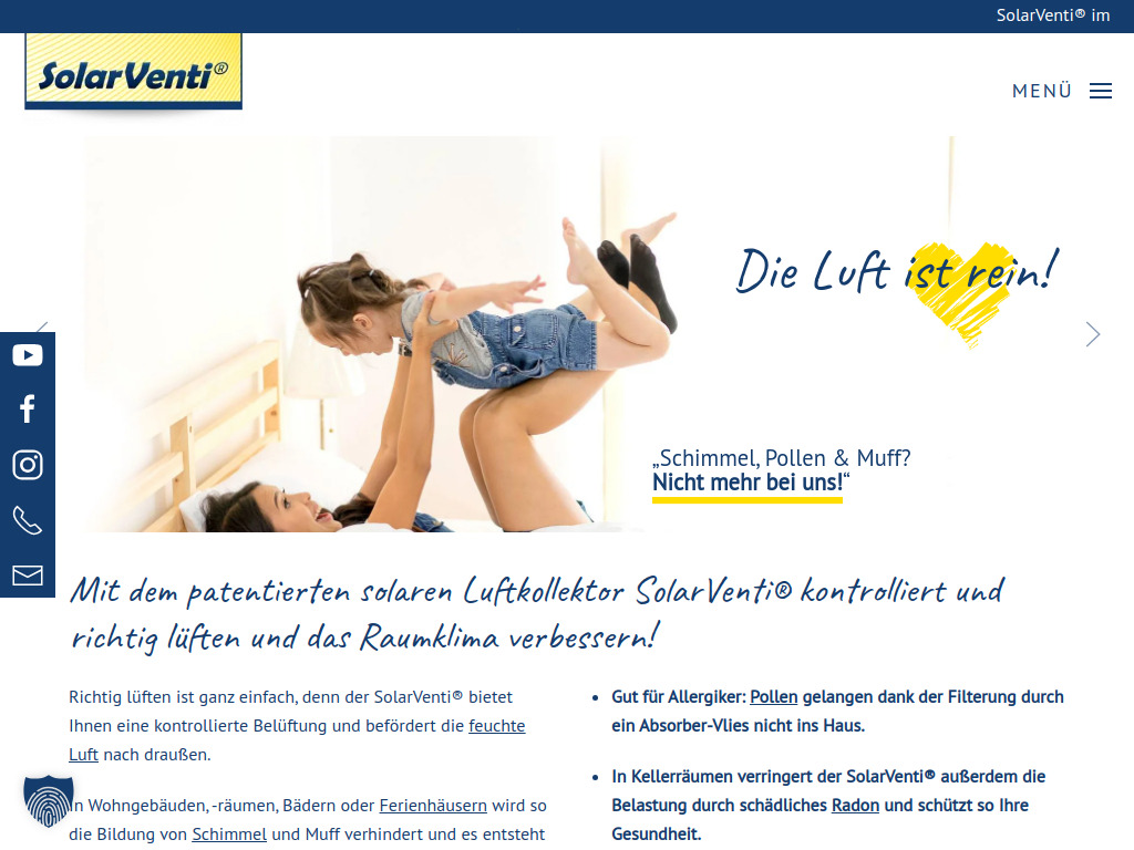 Website von SolarVenti Deutschland GmbH in Tostedt