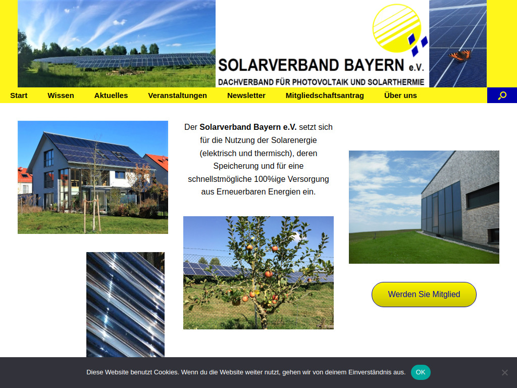 Website von Solarverband Bayern e.V. in München