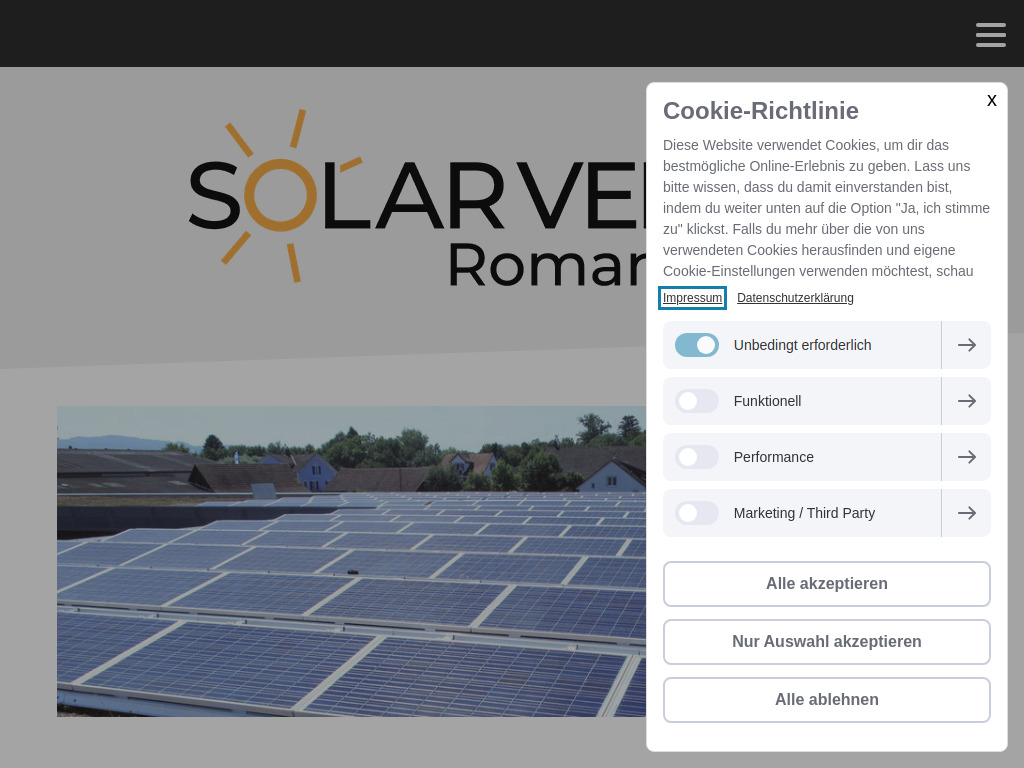 Website von Solarverein Romanshorn in St. Gallen