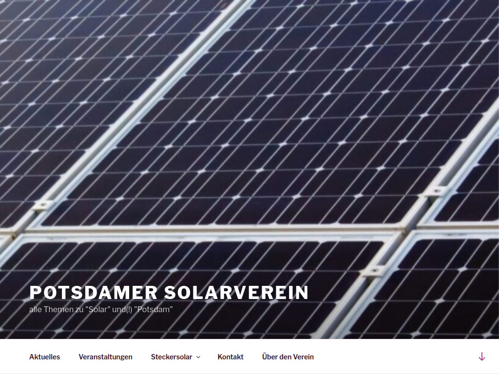 Website von Potsdamer Solarverein e.V. in Potsdam
