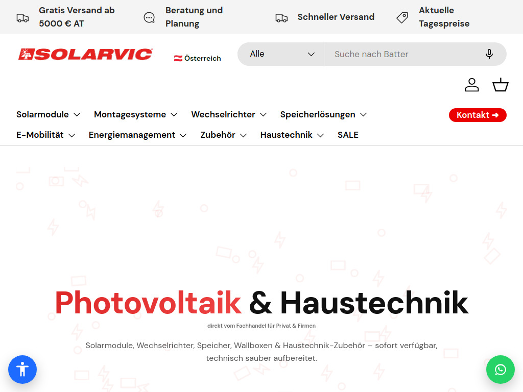 Website von SOLARVIC PLUS GmbH in Wien