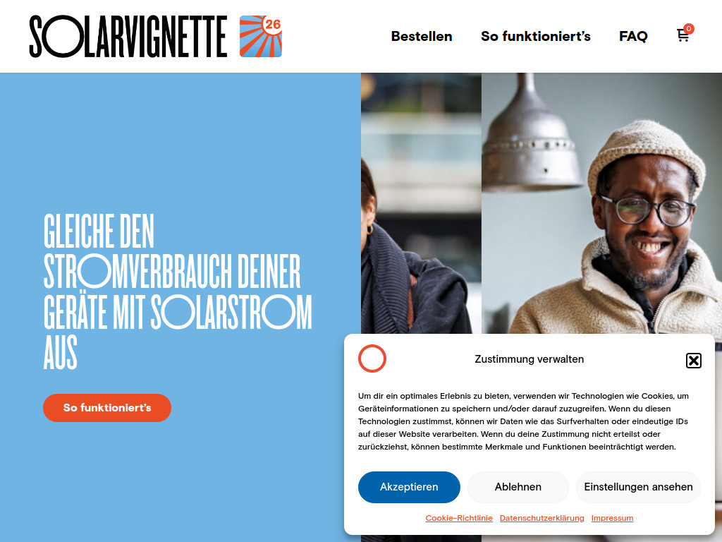 Website von Solafrica in Bern