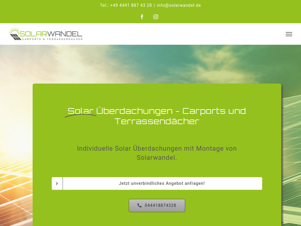 Website von Solarwandel in Vechta