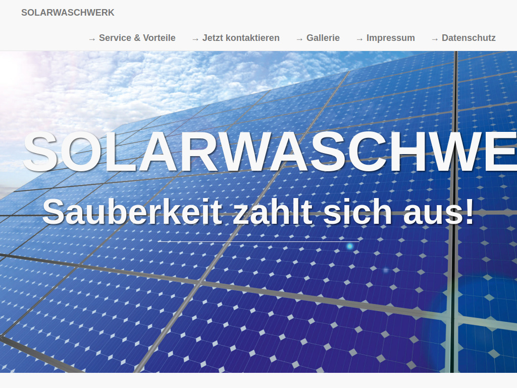 Website von SOLARWASCHWERK in Schreiben Sie uns