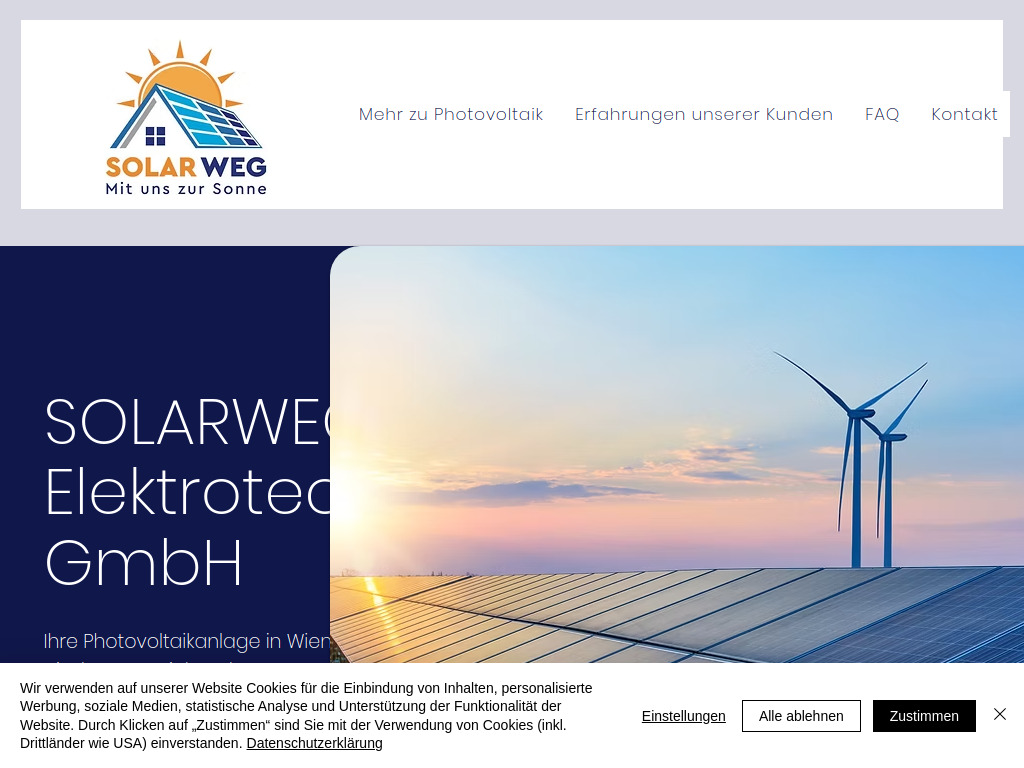 Website von SOLARWEG Elektrotechnik GmbH