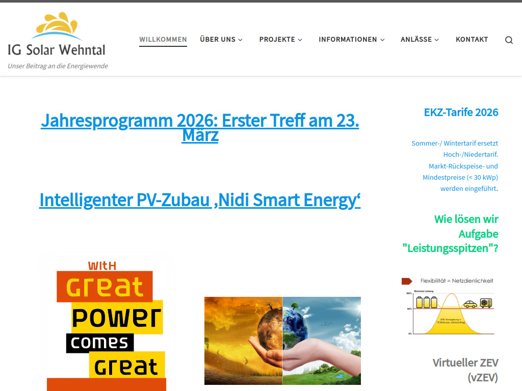 Website von IG Solar Wehntal - IG Solar Wehntal