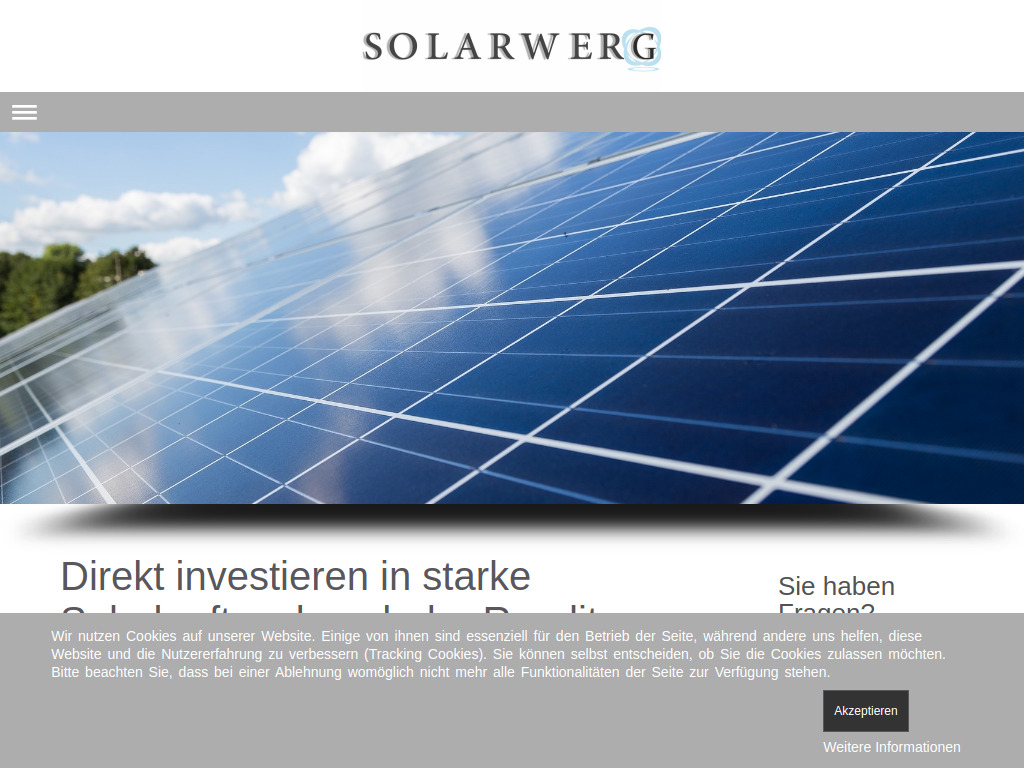 Website von SolarwerG GmbH in Bremen