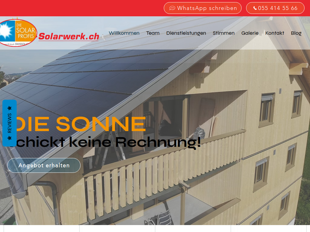 Website von Solarwerk GmbH in Oberiberg