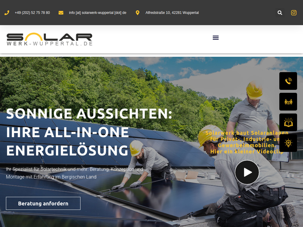 Website von Solarwerk-Wuppertal