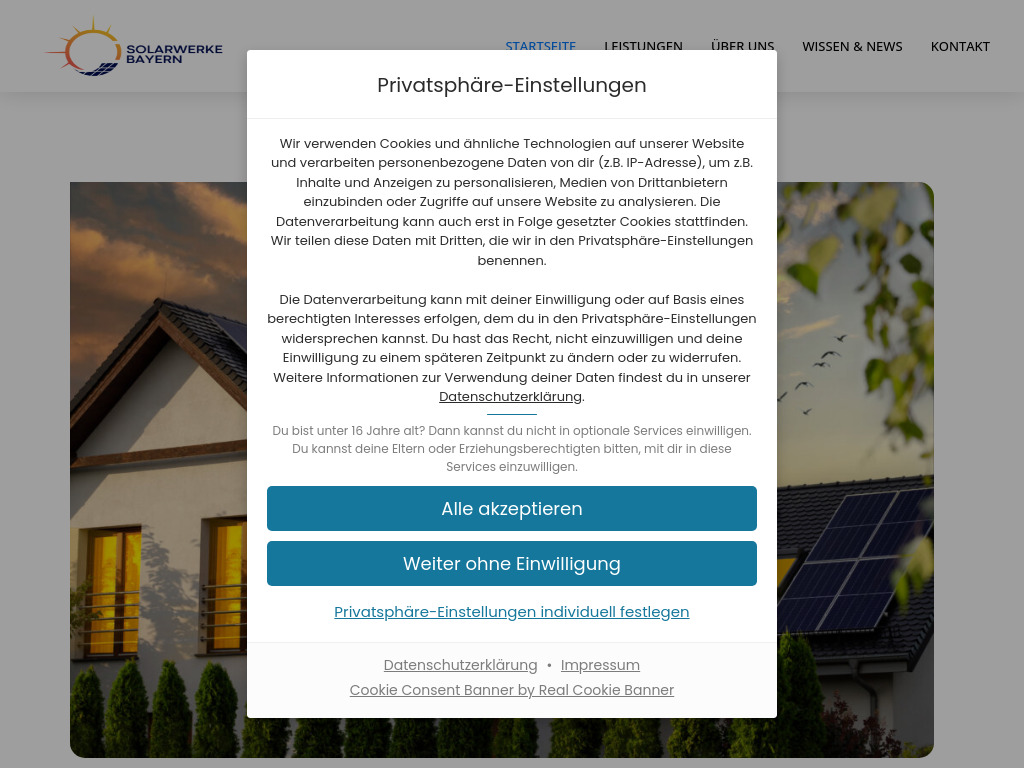 Website von Solarwerke Bayern GmbH & Co. KG in Schwabhausen
