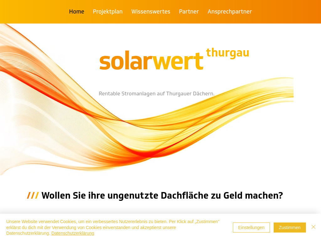 Website von Solarwert AG in Frauenfeld