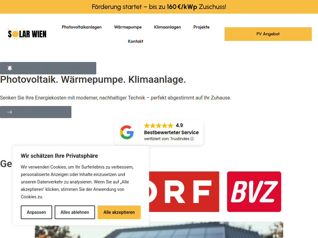 Website von Startseite - SolarWien in Wien