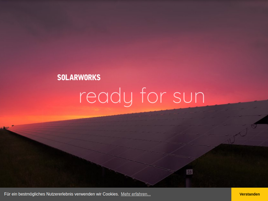 Website von SOLARWORKS GmbH in Kitzscher OT Trages