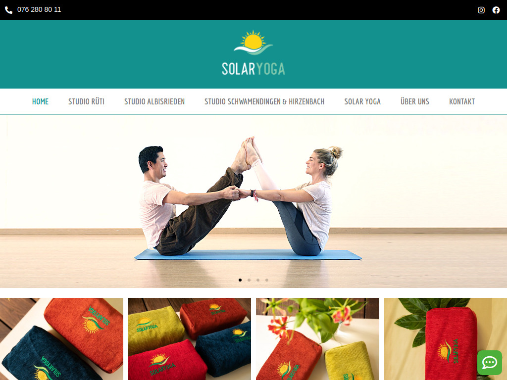Website von Solar Yoga in Zürich