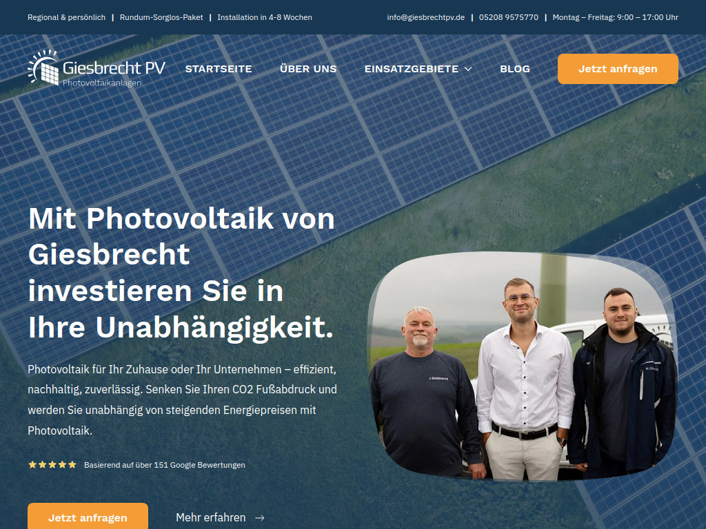 Website von Giesbrecht PV