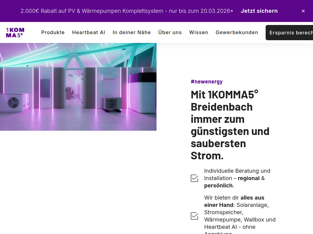 Website von ☀️Solaranlage mit Stromspeicher kaufen in Breidenbach in Breidenbach-Oberdietenkirchen