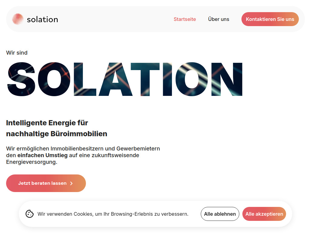 Website von Solation GmbH in München