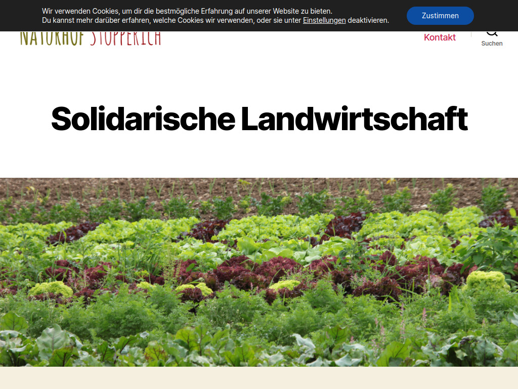Website von Solidarische Landwirtschaft Stopperich e.V. in Stopperich